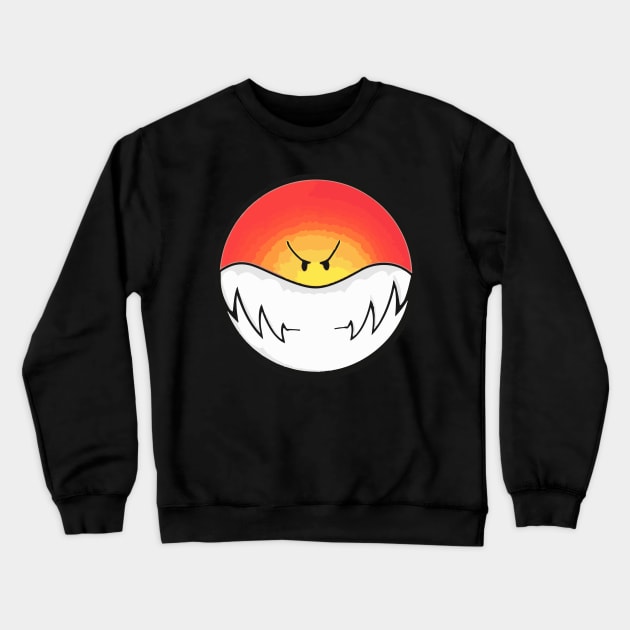 Angry Smiley Crewneck Sweatshirt by slice_of_pizzo